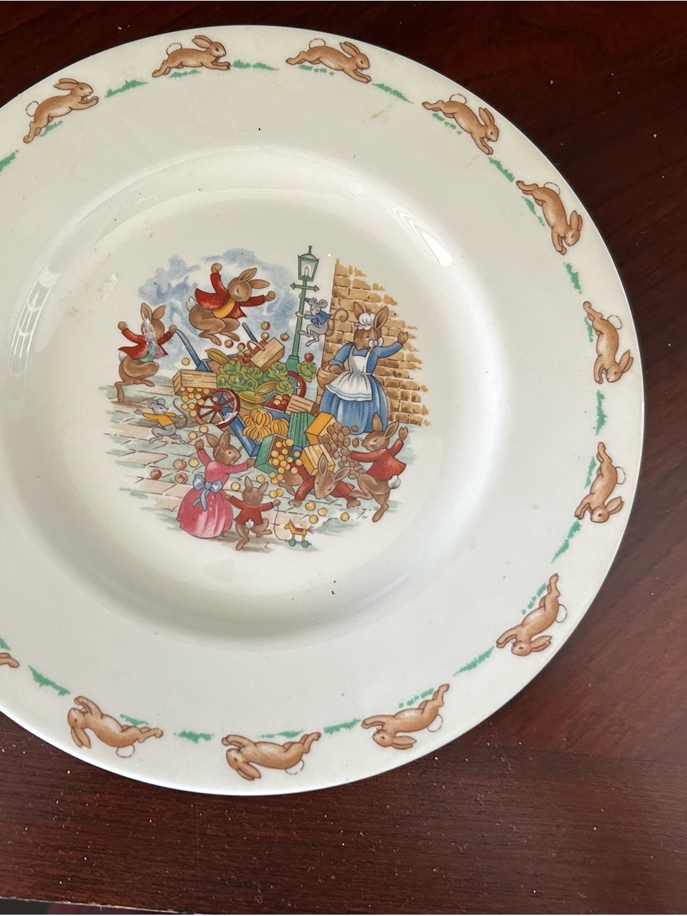 Royal Doulton Children's Bunny Parade Plate - White with Multicolor Accents - Picture 16 of 16
